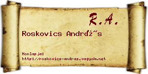 Roskovics András névjegykártya