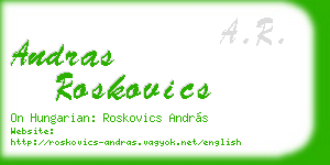 andras roskovics business card