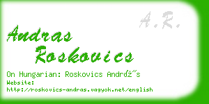 andras roskovics business card